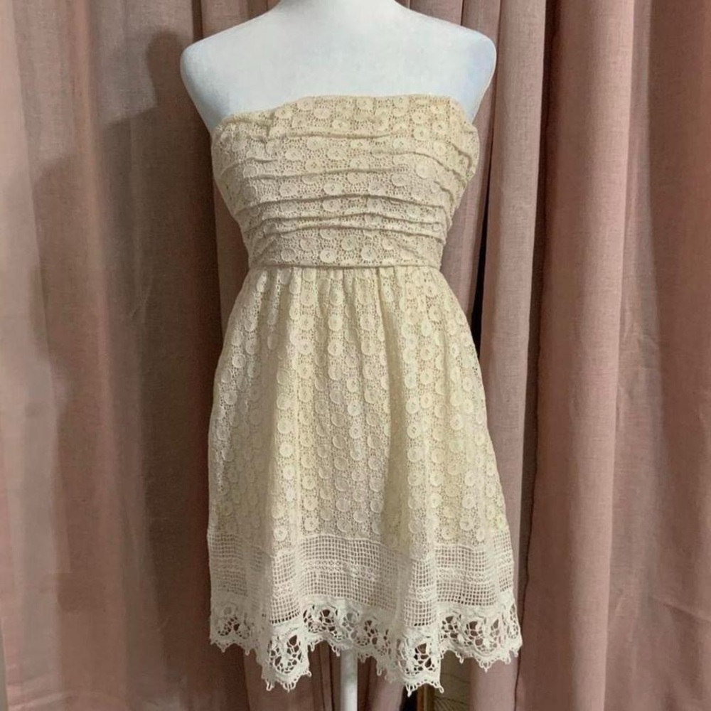 Wet Seal Y2K Strapless Lace Babydoll Sundress